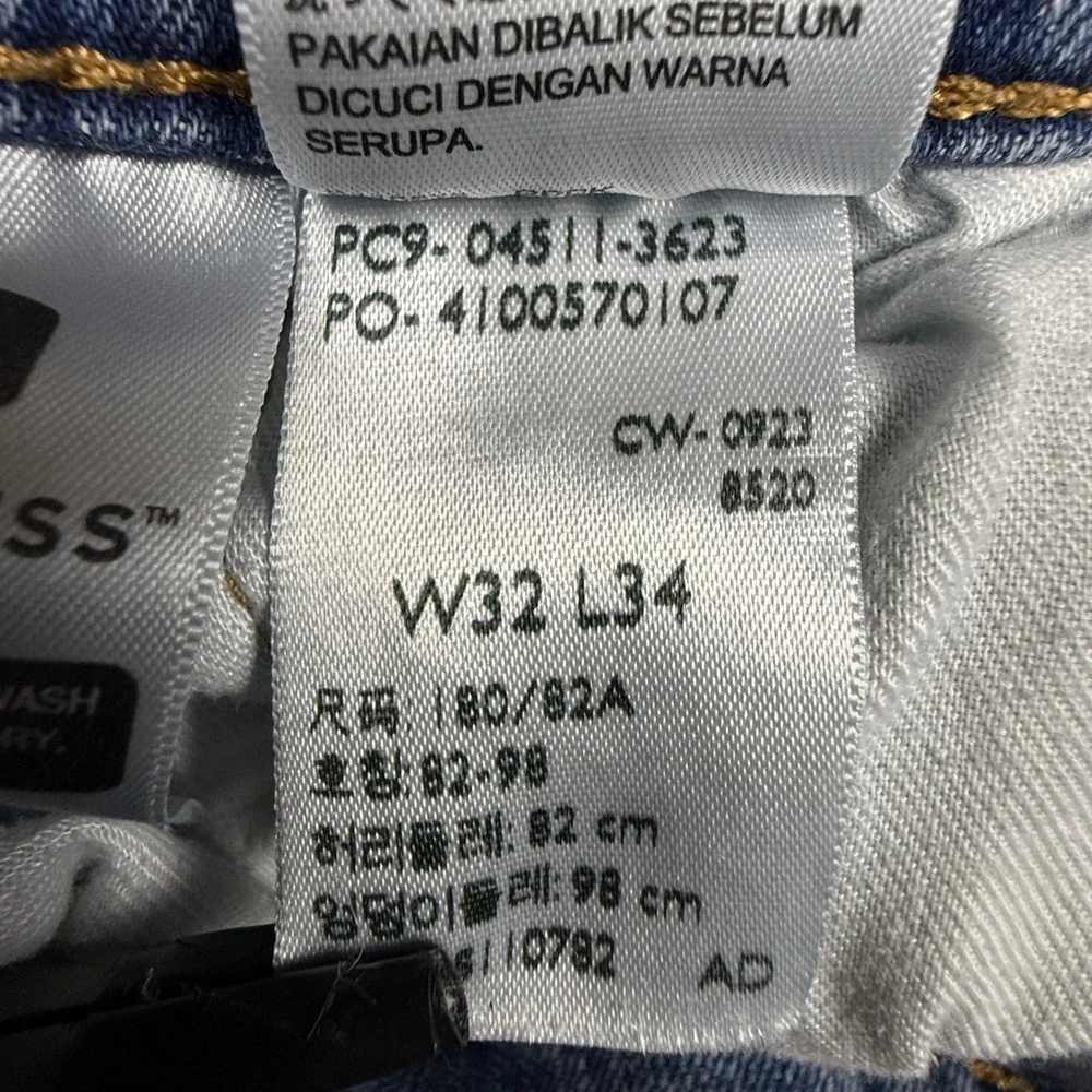 Levis 511 Slim Fit Jeans Mens 32x34 Light Wash Blue Denim 04511-3623